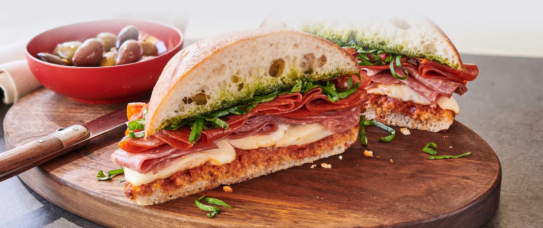 prosciutto sandwich with olive tapenade - Cured and Cultivated