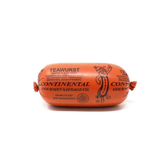 German Teawurst Continental Gourmet Sausage Paso Robles  - Cured and Cultivated