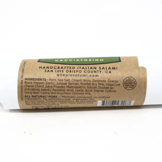 Cacciatorino Italian Salami, 5 oz. - Cured and Cultivated