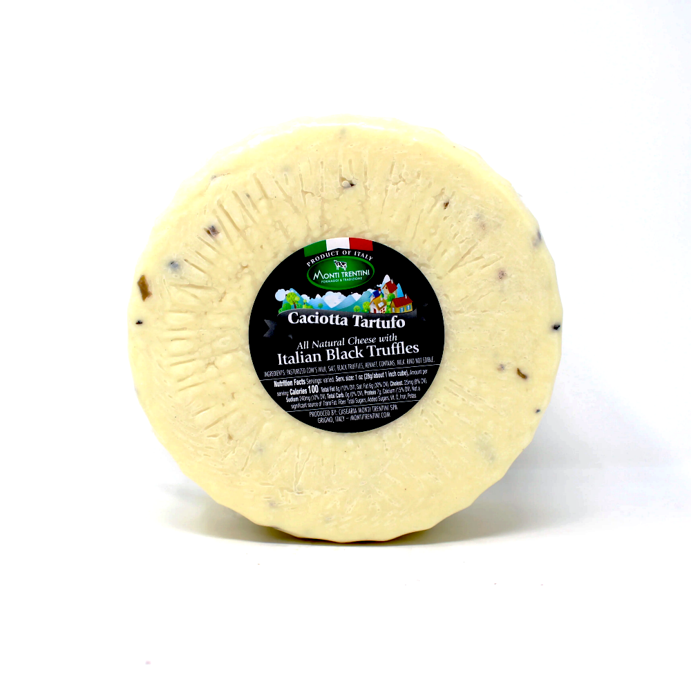 Monti Trentini Caciotta Tartufo Italian cheese black truffles Paso Robles - Cured and Cultivated