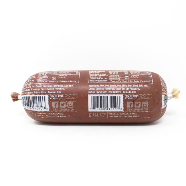 German Blutwurst Schaller & Weber, 7 oz - Cured and Cultivated