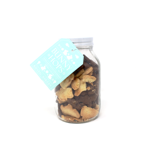 Rustic Bakery Bunny Hops Easter cookie Jar - Cured and Cultivated
