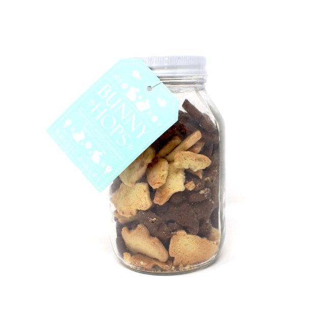 Rustic Bakery Bunny Hops Easter cookie Jar - Cured and Cultivated