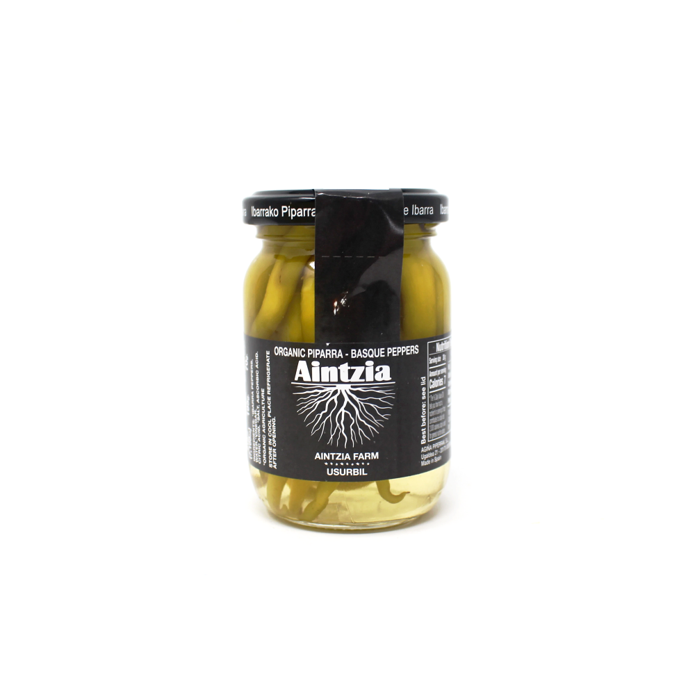 Aintzia Basque Peppers Organic Piparra Ibarra, 7 oz.- Cured and Cultivated