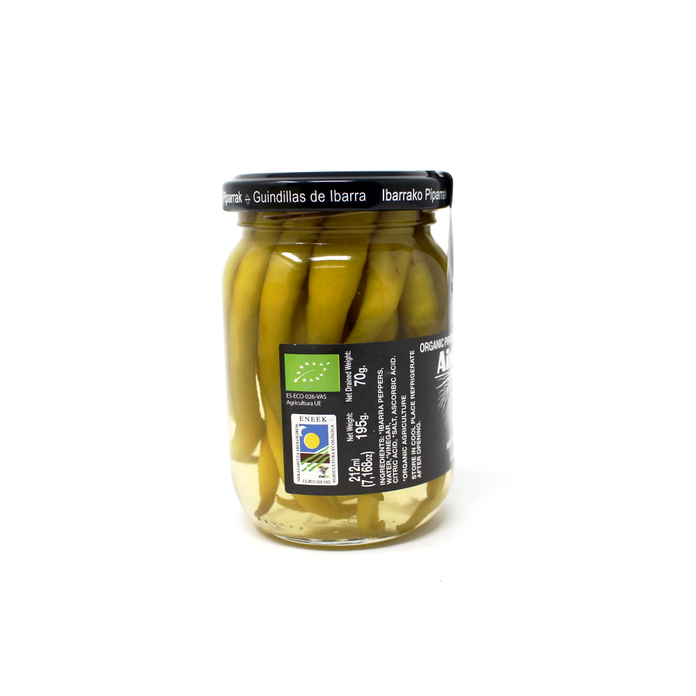 Aintzia Basque Peppers Organic Piparra Ibarra, 7 oz.- Cured and Cultivated