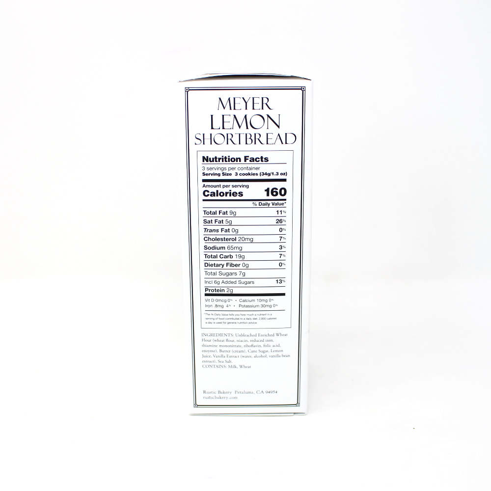 Rustic Bakery Meyer Lemon Shortbread cookies - Cured and Cultivated