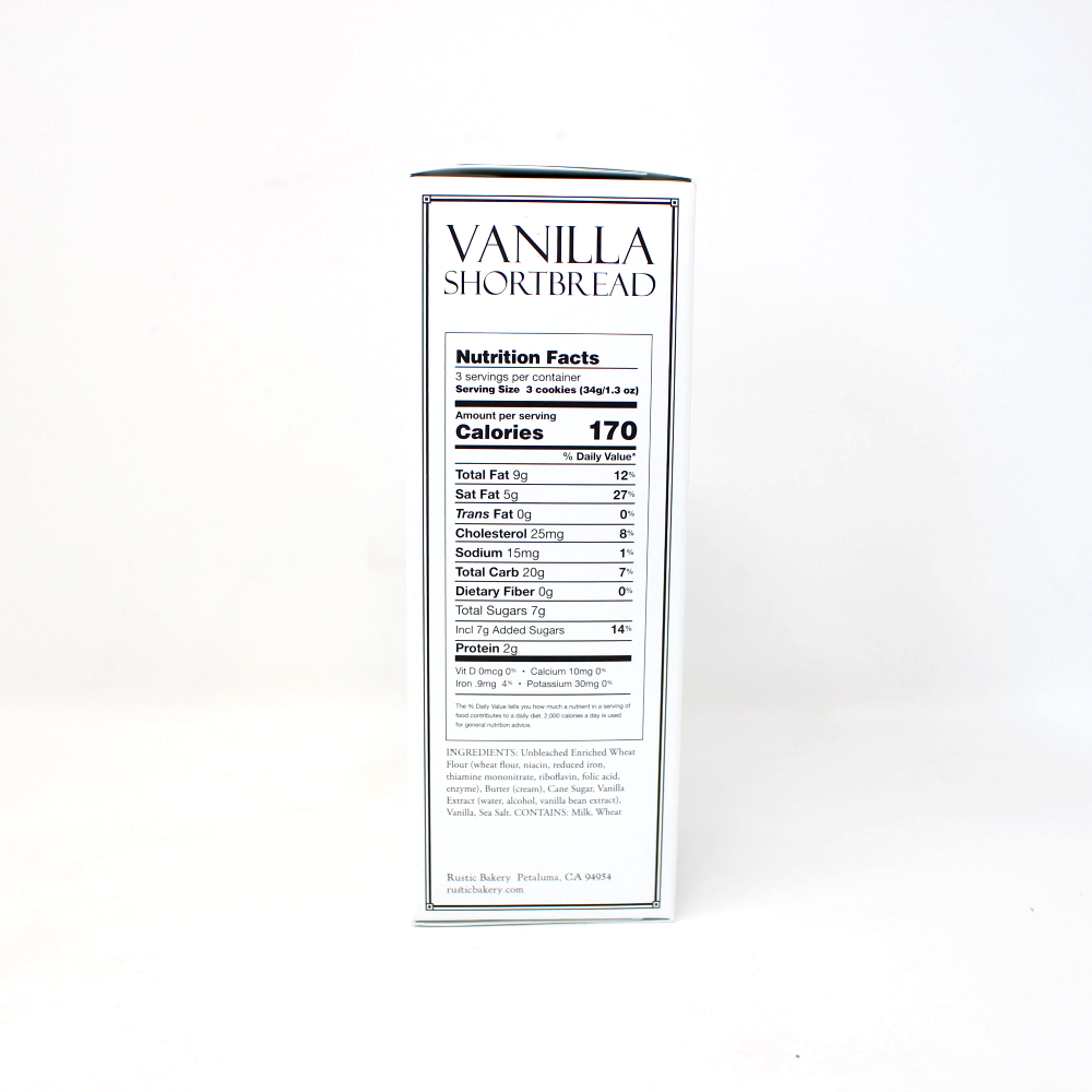 Rustic Bakery Vanilla Shortbread cookies - Cured and Cultivated