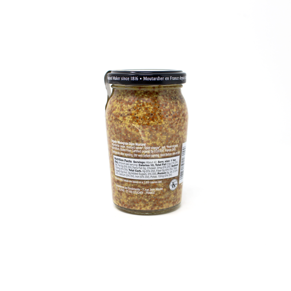 Bornier Organic Wholegrain Dijon Mustard France, 7.4 oz. - Cured and Cultivated