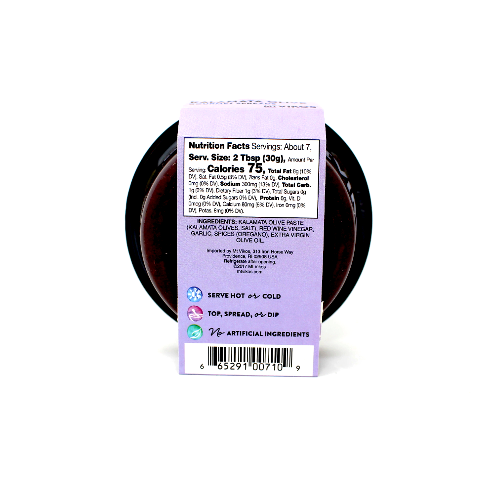Mt Vikos Kalamata Olive Spread, 7.6 oz. - Cured and Cultivated