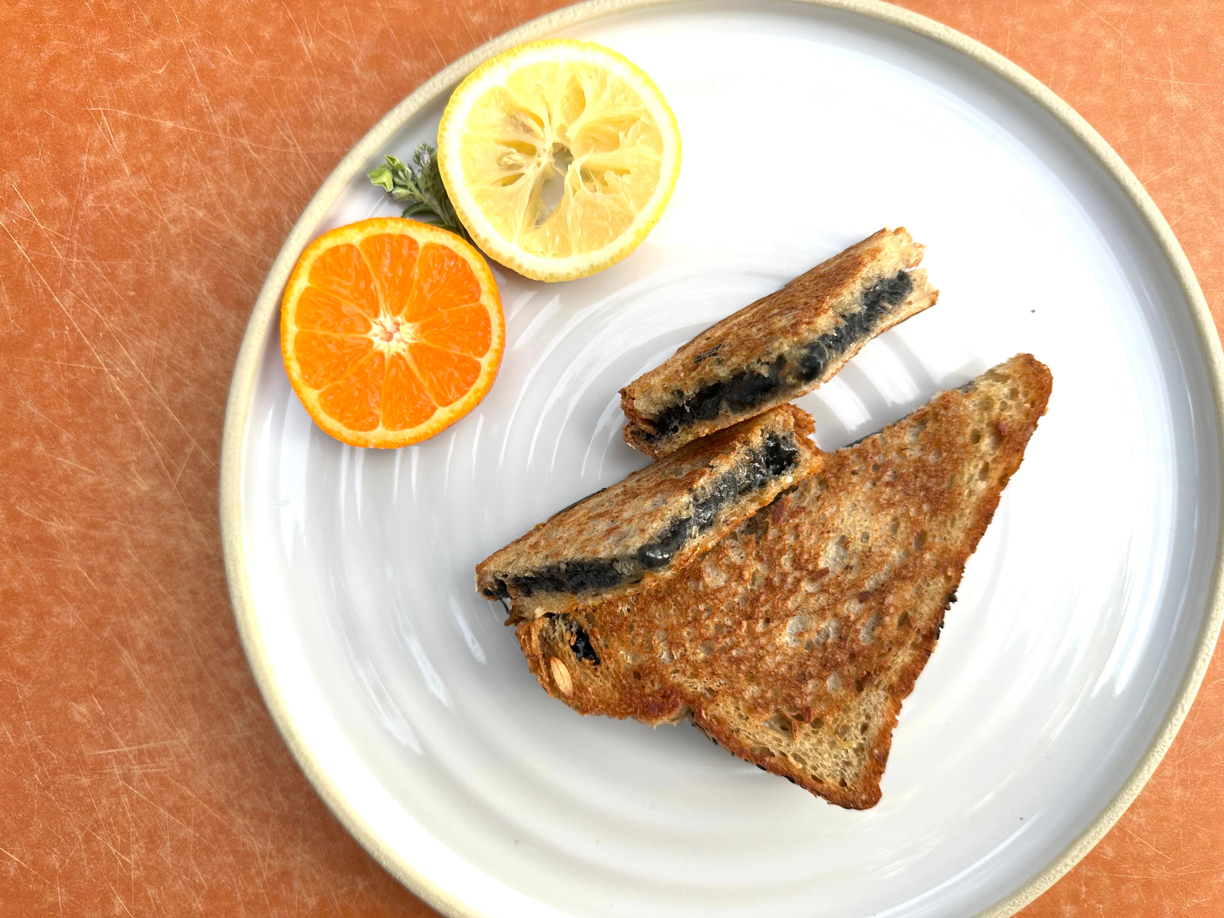 Gourmet Grilled Cheese Sandwich Recipe with Black Lemon Gouda