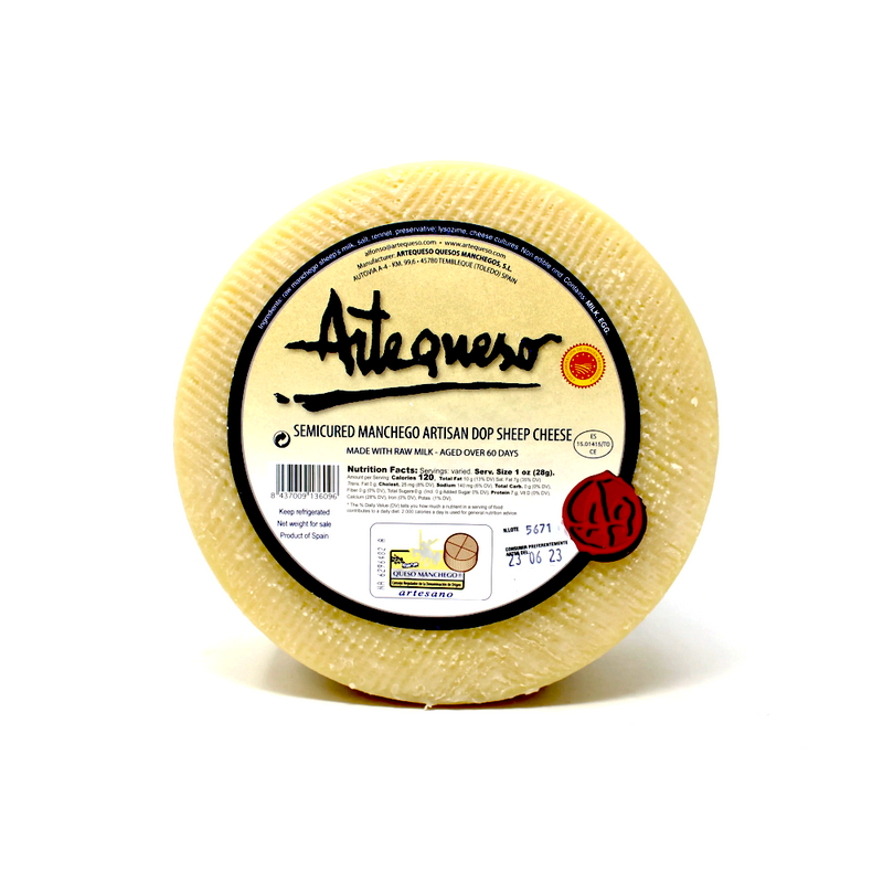 Artisan Manchego Semi-Cured DOP Sheep Cheese by Artequeso - Cured and Cultivated