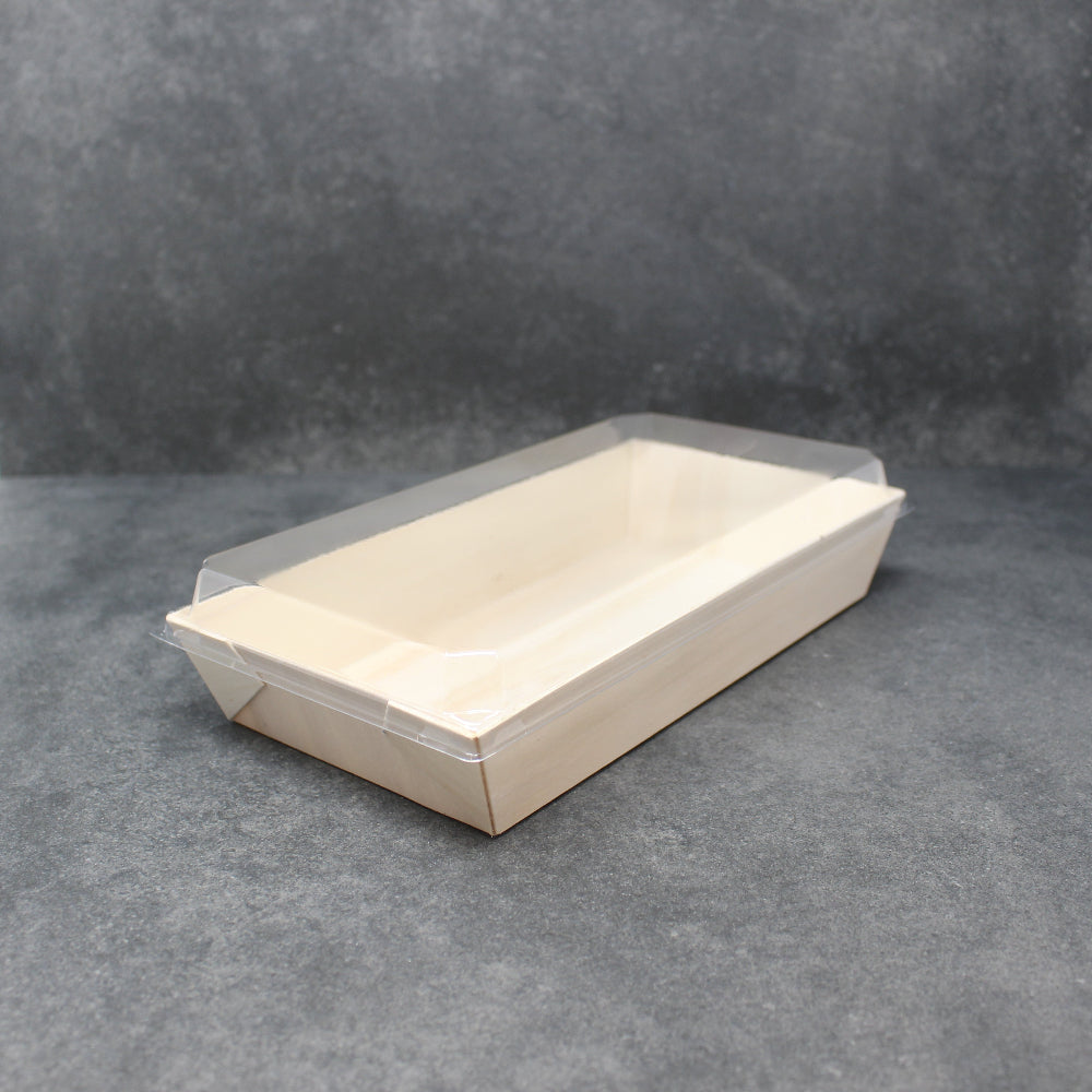 Wooden to-go Charcuterie Food Box With Lid 10 x 5 x 2 - Cured and Cultivated 