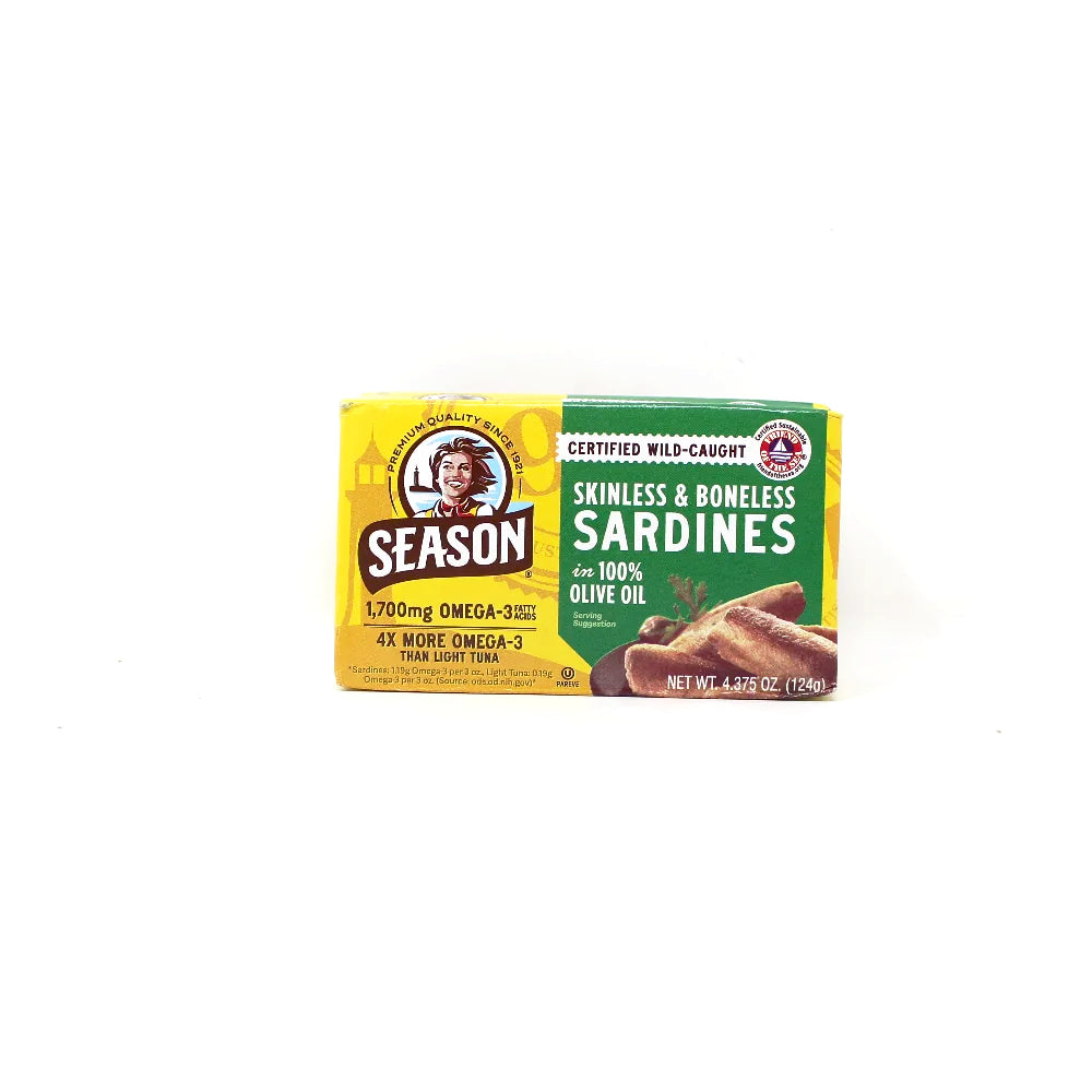 Season Wild Caught Sardines, 4.37 oz - Cured and Cultivated
