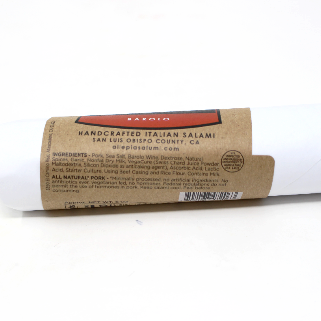 Barolo Italian Salami, 6 oz. - Cured and Cultivated