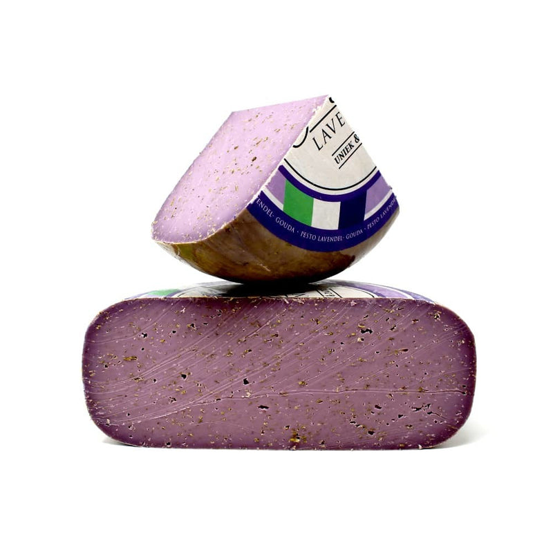 Cheeseland Pesto Lavender Purple Gouda Cheese - Cured and Cultivated- Cured and Cultivated