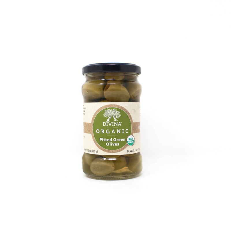 Divina Pitted Green Olives Jar - Cured and Cultivated