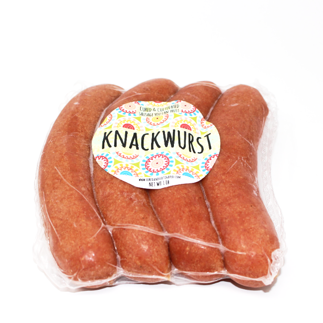 German Knackwurst Continental Gourmet Sausage Paso Robles - Cured and Cultivated