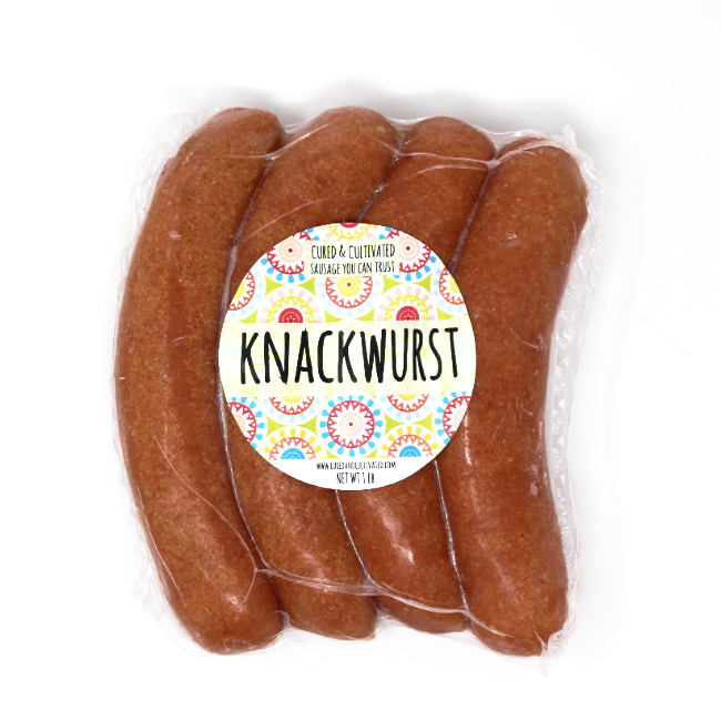 German Knackwurst Continental Gourmet Sausage Paso Robles - Cured and Cultivated