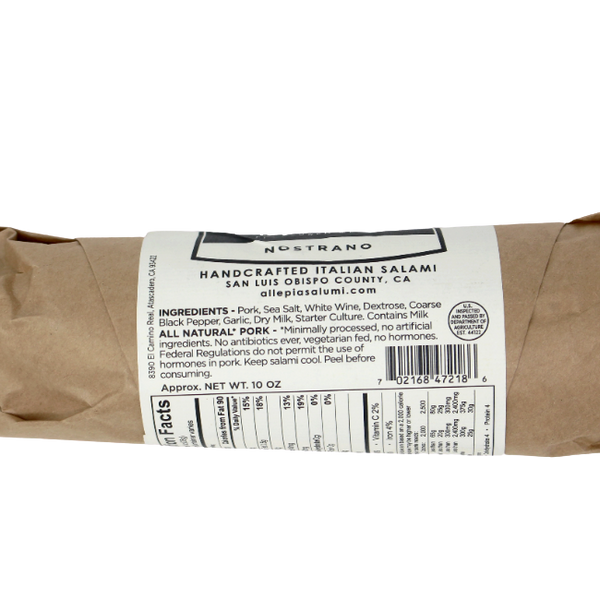 Nostrano Italian Salami, 10 oz - Cured and Cultivated